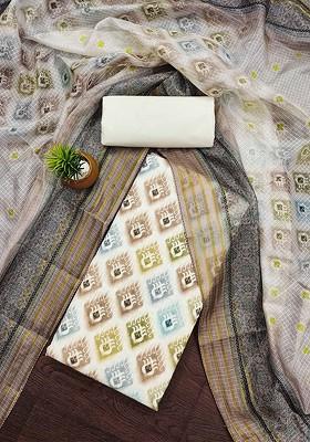 White Embellished Poly Blend Kurta Set