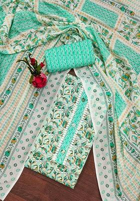 Blue Printed Poly Blend Kurta Set