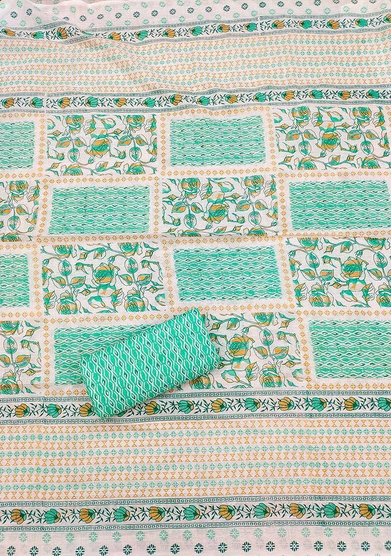 Blue Printed Poly Blend Kurta Set - Indya