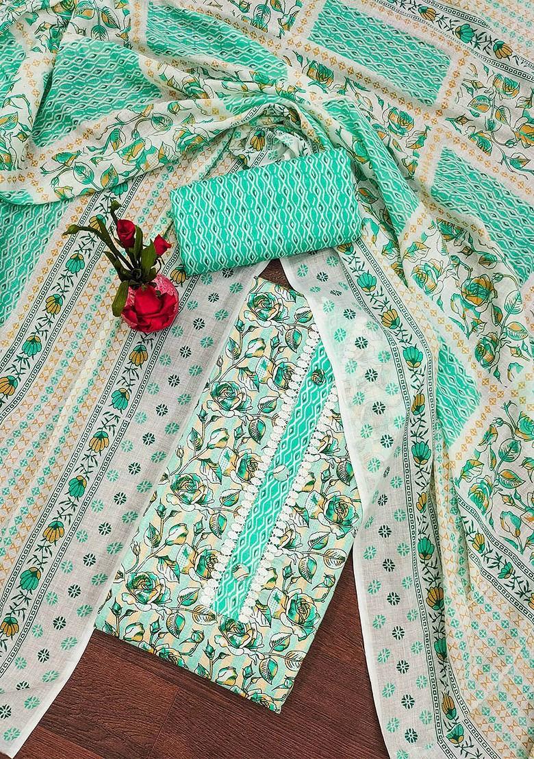 Blue Printed Poly Blend Kurta Set - Indya