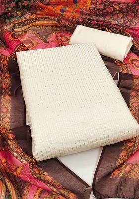 White Embellished Poly Blend Kurta Set