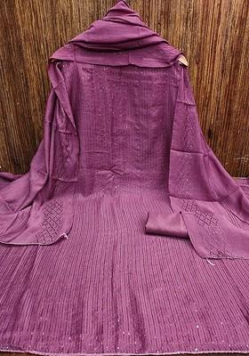 Lavender Embellished Poly Blend Kurta Set