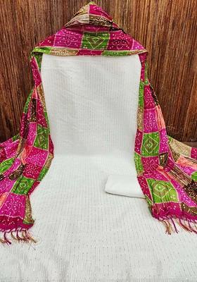 Off White Embellished Poly Blend Kurta Set