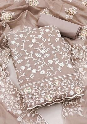 Purple Embroidered Poly Blend Kurta Set