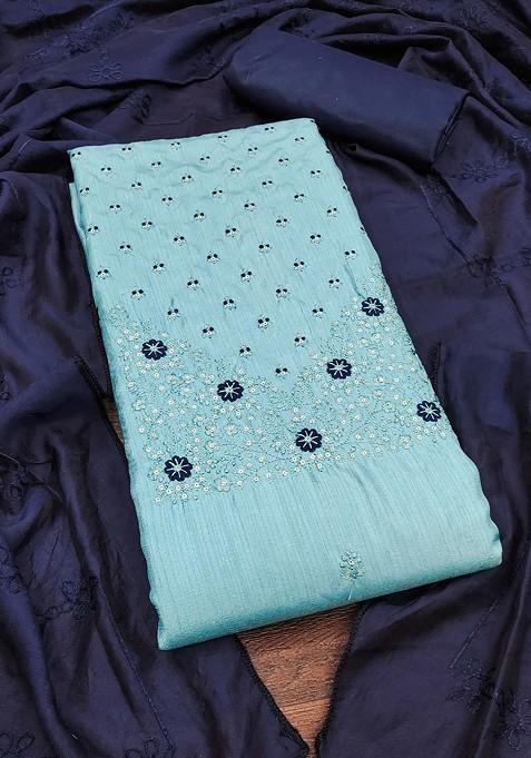 Sea Green Embellished Poly Blend Kurta Set