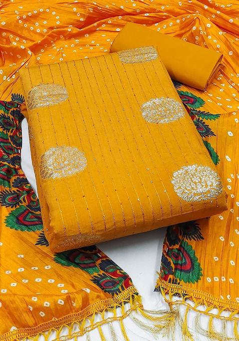 Yellow Woven Poly Blend Kurta Set