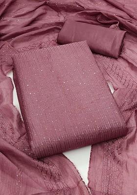 Purple Embellished Poly Blend Kurta Set