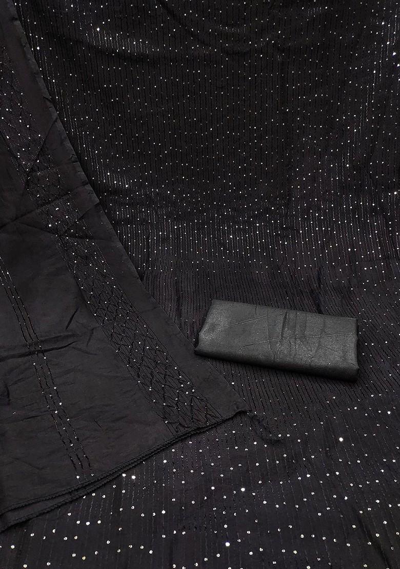 Black Embellished Poly Blend Kurta Set - Indya