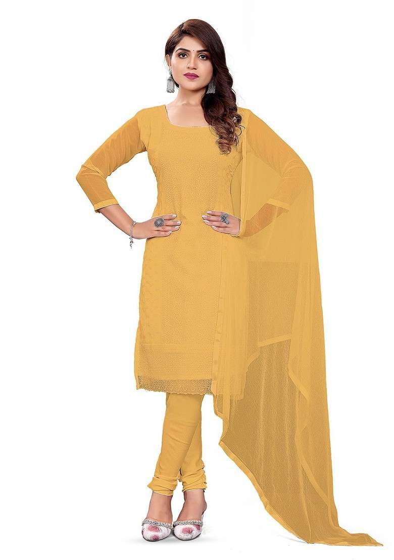 Beige Solid Silk Blend Straight Kurta Set - Indya
