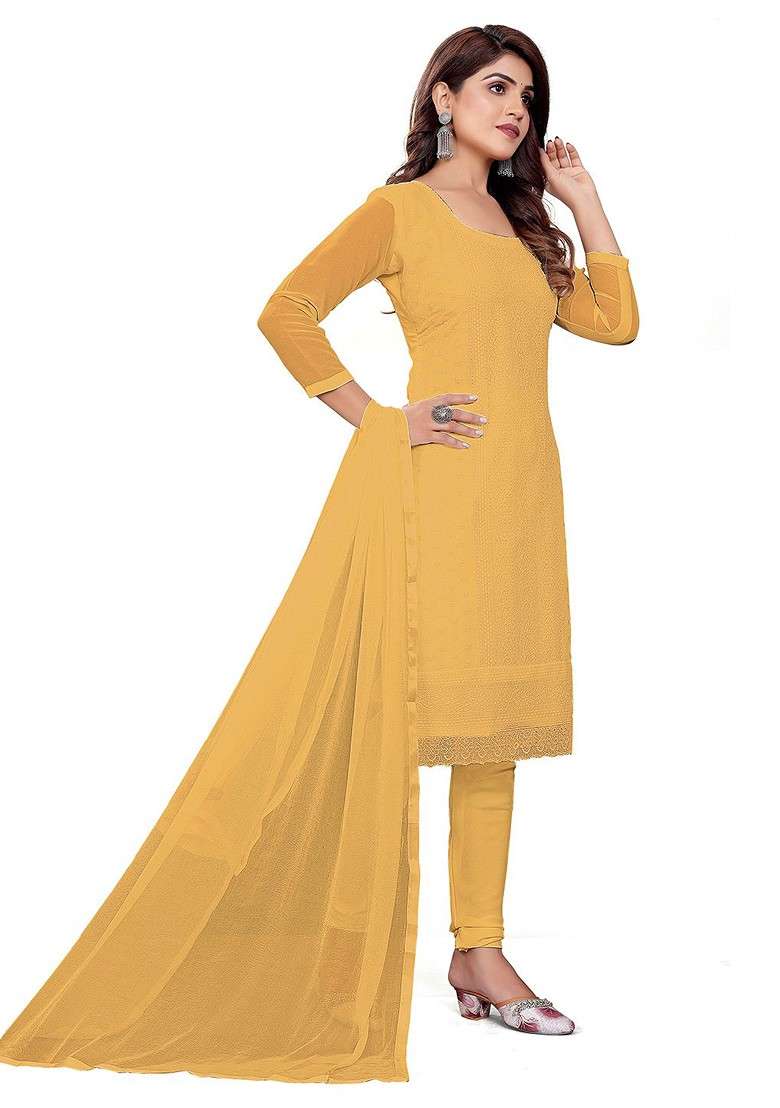 Beige Solid Silk Blend Straight Kurta Set - Indya