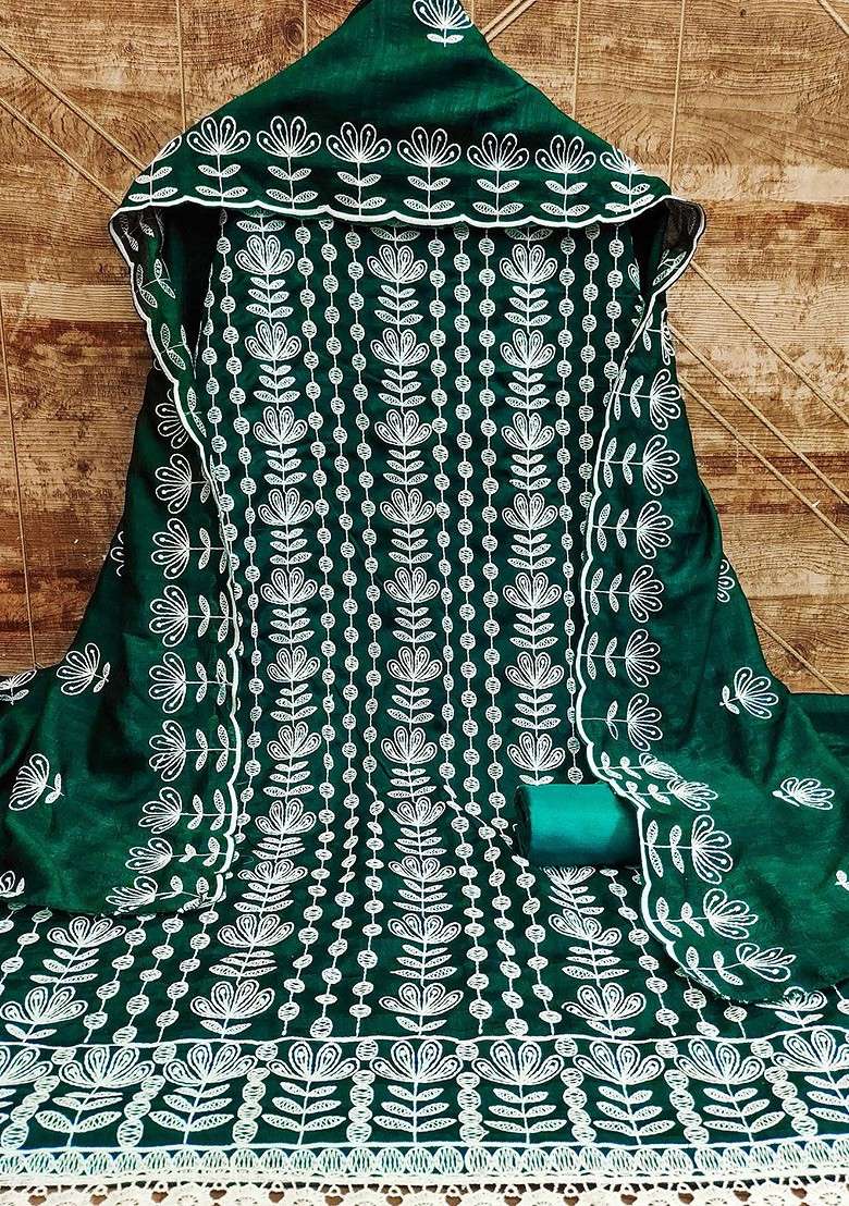 Sea Green Chikankari Poly Straight Kurta Set - Indya