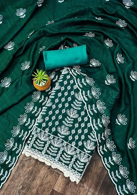 Sea Green Embellished Poly Blend Kurta Set