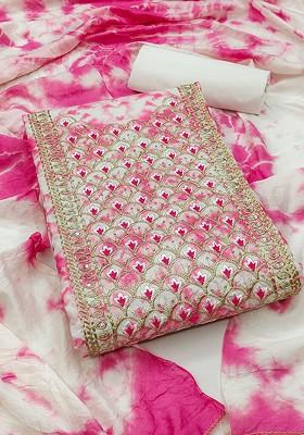 White Embroidered Poly Blend Kurta Set