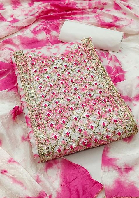 White Embroidered Poly Blend Kurta Set