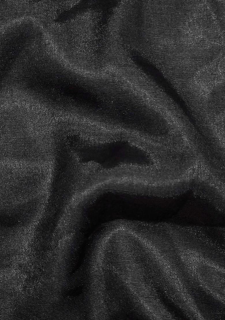 Black Embroidered Poly Blend Kurta Set - Indya