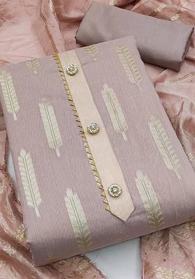 Purple Woven Poly Blend Kurta Set