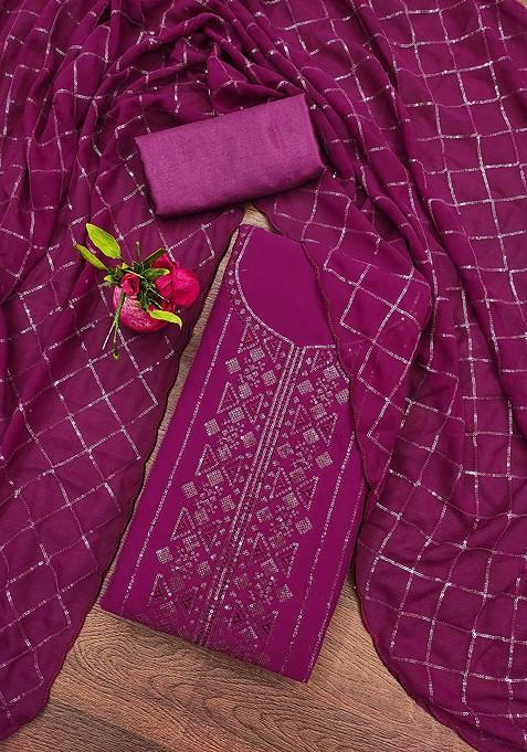 Pink Embellished Poly Blend Kurta Set