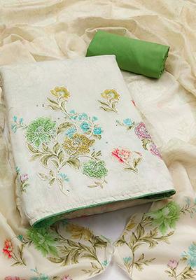 Off White Printed Muslin Kurta Set