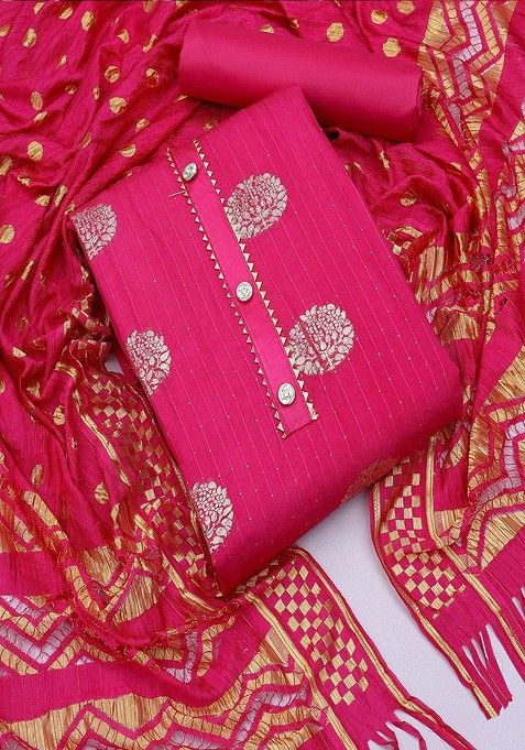 Pink Embroidered Rayon Kurta Set