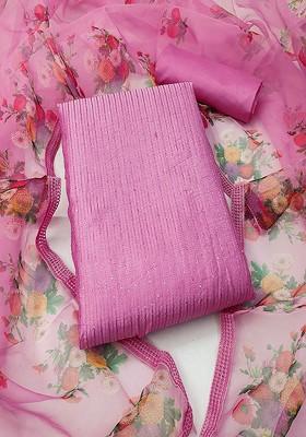 Pink Sequin Embroidered Poly Silk Kurta Set