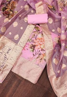 Pink Floral Print Cotton Kurta Set