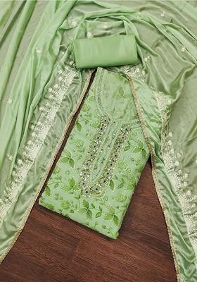 Green Floral Print Cotton Kurta Set