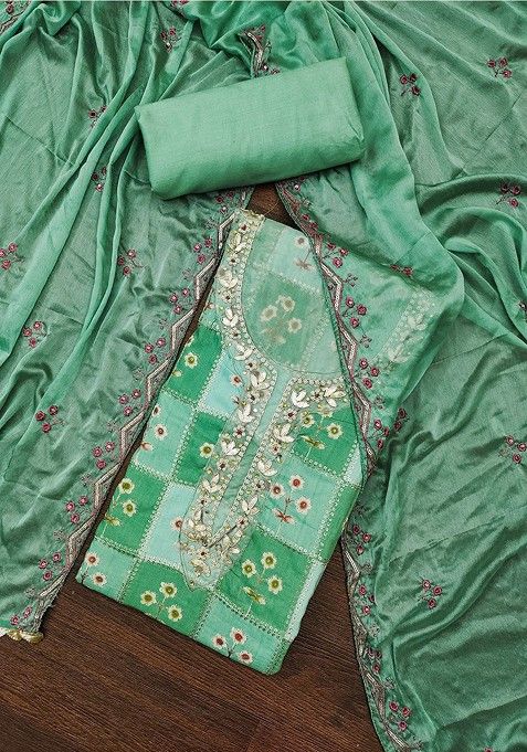 Green Floral Print Cotton Kurta Set