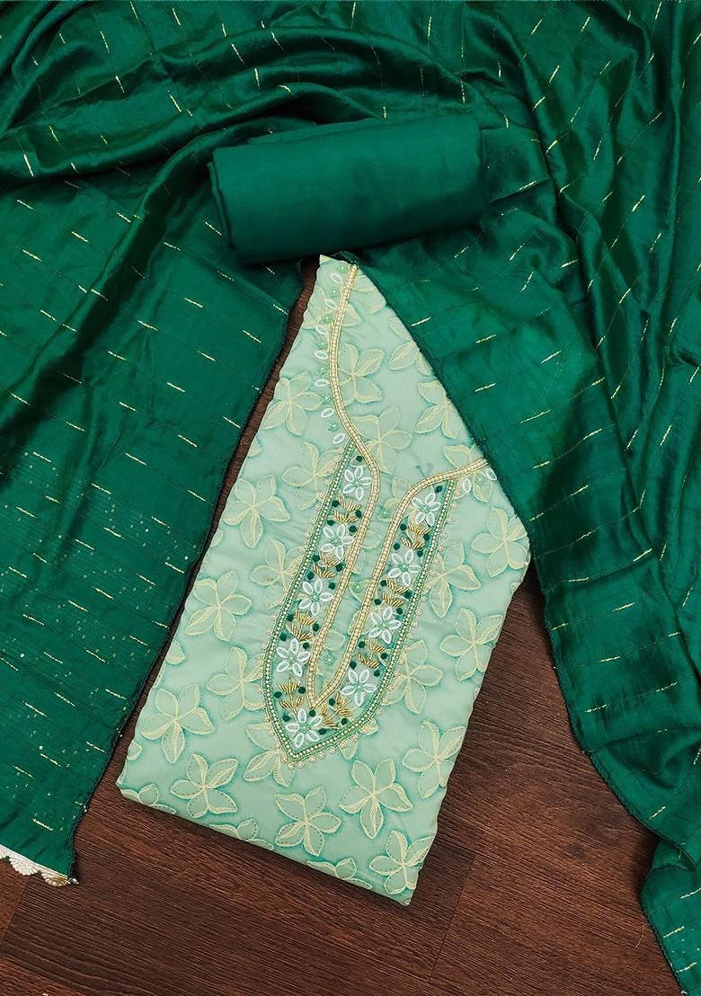 Green Floral Print Cotton Kurta Set