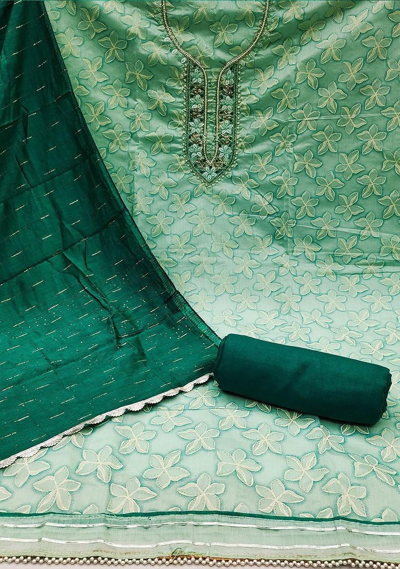 Green Floral Print Cotton Kurta Set