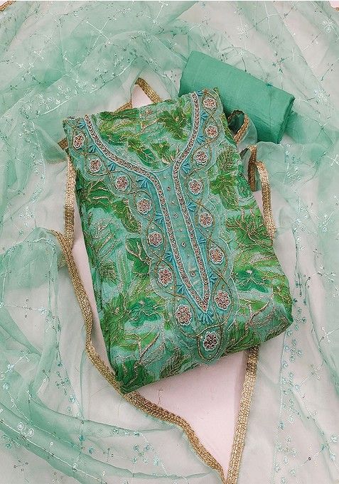 Green Floral Print Cotton Kurta Set