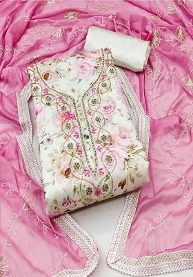 Pink Floral Print Cotton Kurta Set