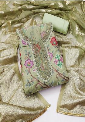 Green Floral Print Cotton Kurta Set