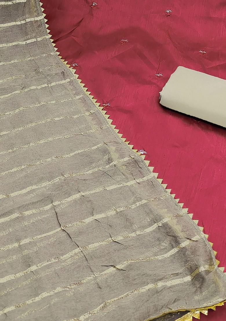 Maroon Sequin Embroidered Poly Blend Kurta Set