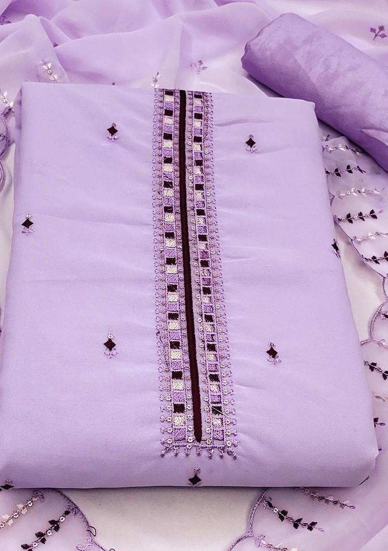 Purple Embroidered Silk Georgette Kurta Set