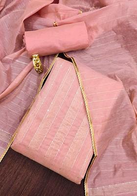 Peach Sequin Embroidered Poly Blend Kurta Set