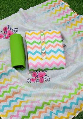 Green Printed Poly Blend Kurta Set