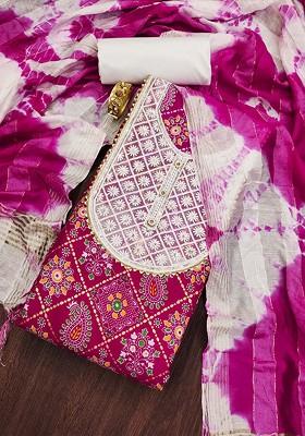 Pink Floral Print Poly Blend Kurta Set