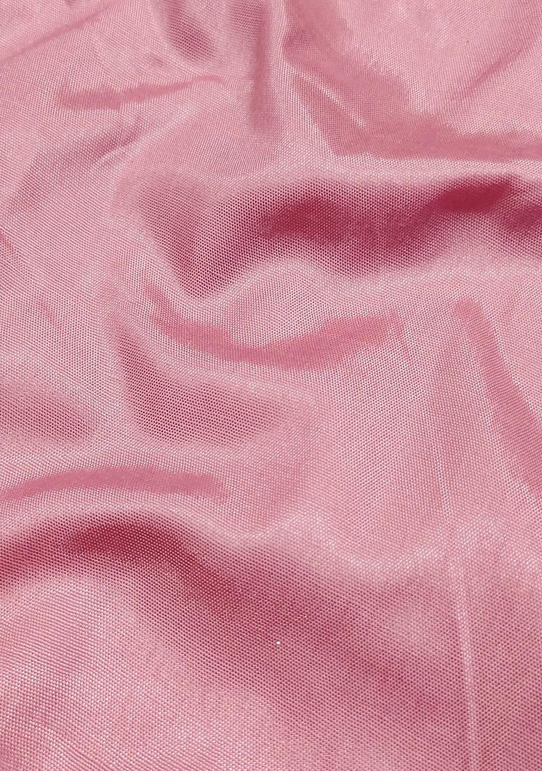 Pink Floral Embroidered Poly Blend Kurta Set