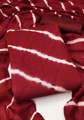 Maroon Printed Poly Blend Kurta Set