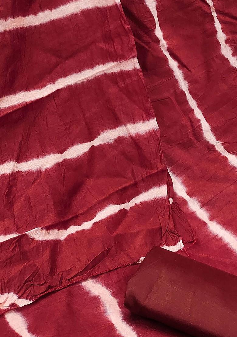 Maroon Printed Poly Blend Kurta Set