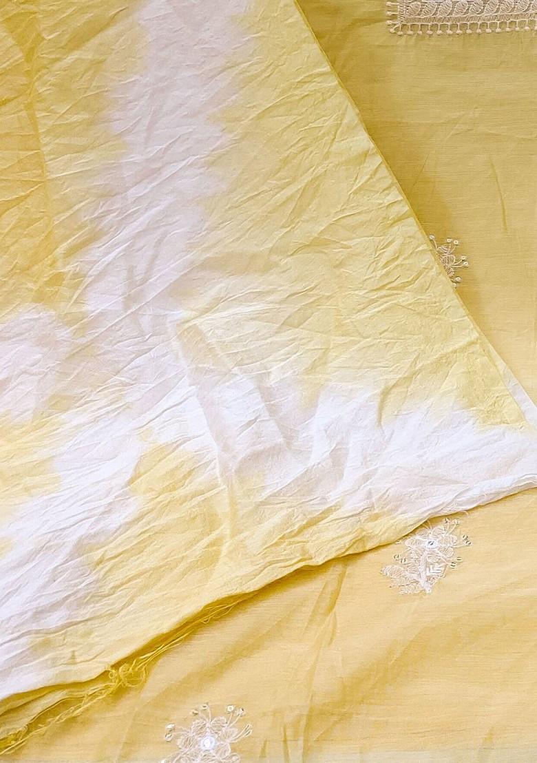 Yellow Ethnic Motifs Embroidered Poly Blend Kurta Set