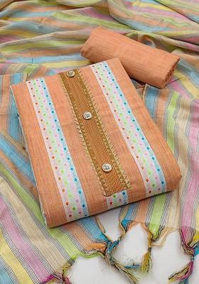 Brown Gota Patti Poly Blend Kurta Set