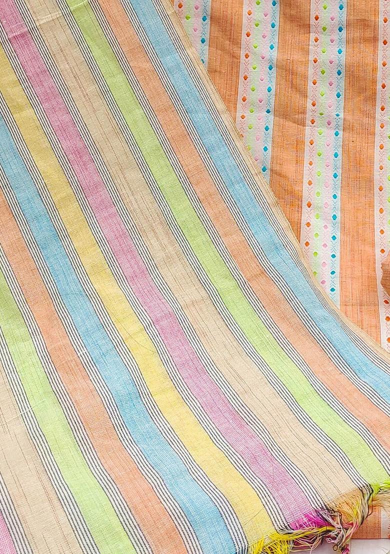 Brown Geometric Print Poly Blend Kurta Set