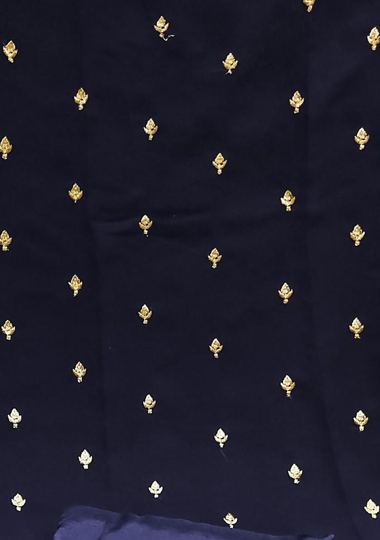 Navy Blue Embroidered Silk Georgette Kurta Set