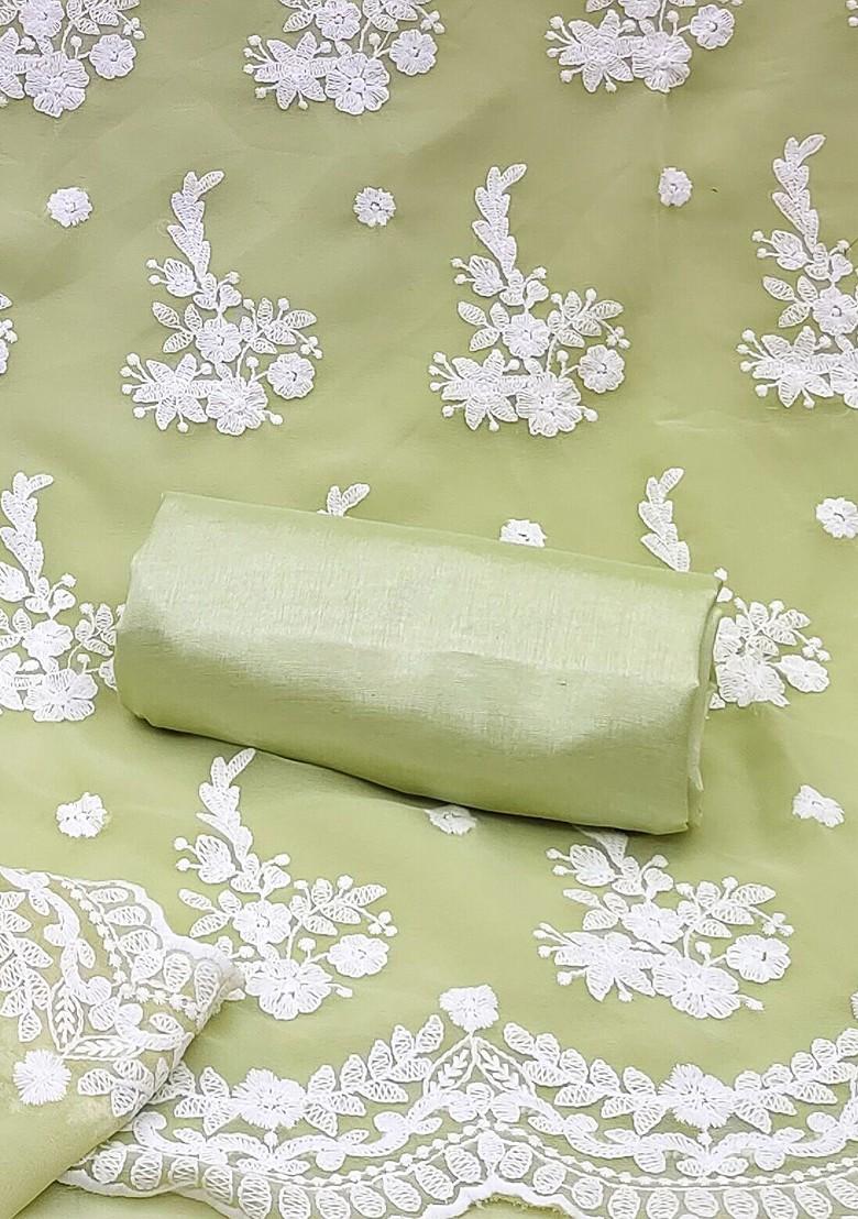 Sea Green Floral Embroidered Silk Georgette Kurta Set