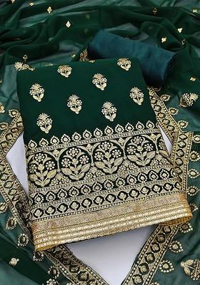Green Embroidered Silk Georgette Kurta Set