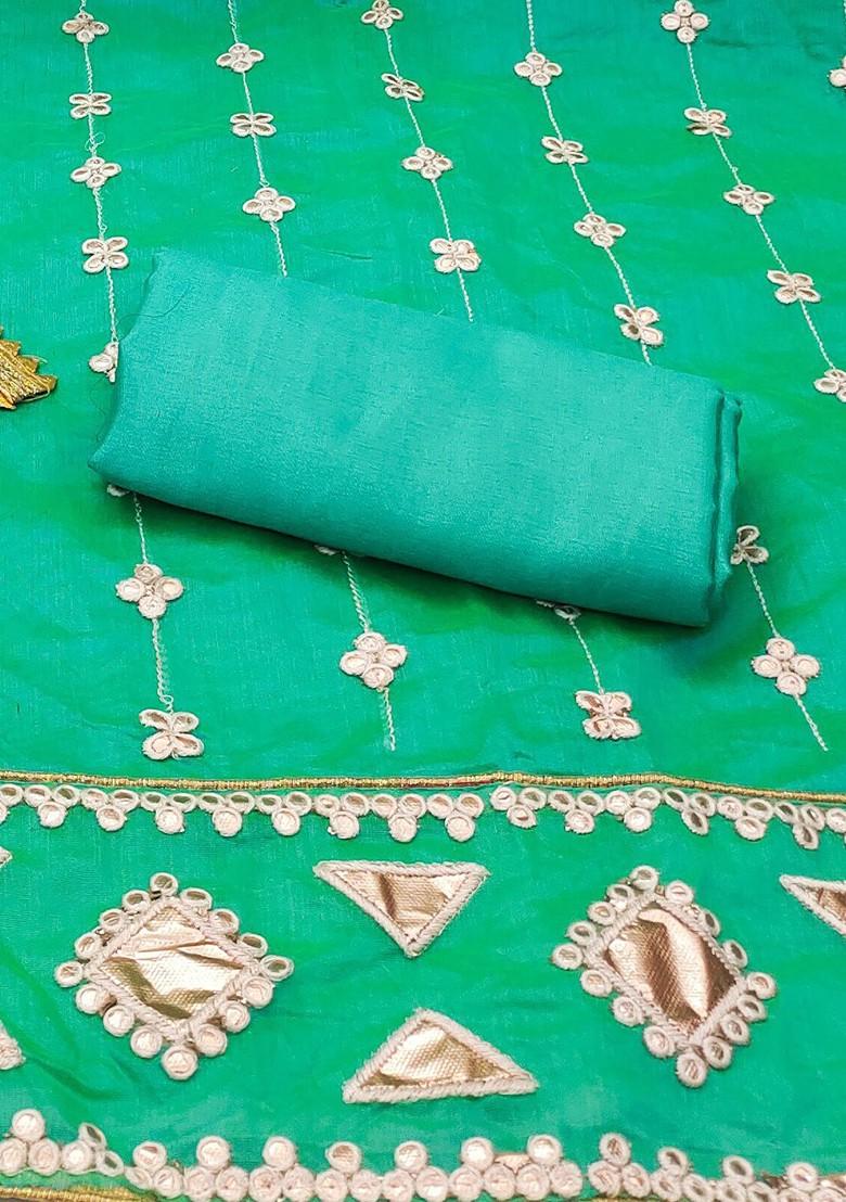 Sea Green Embroidered Poly Blend Kurta Set