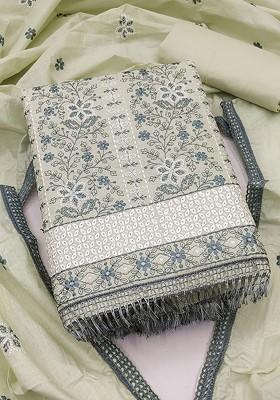 Beige Embroidered Poly Blend Kurta Set