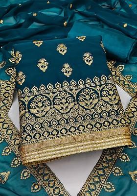 Green Embroidered Silk Georgette Kurta Set