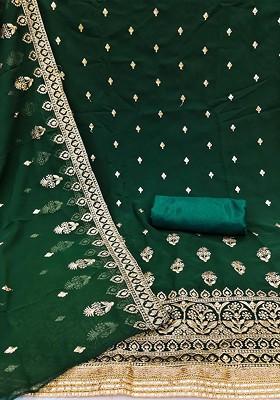 Green Embroidered Silk Georgette Kurta Set